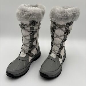 Bearpaw Tall Insulated Winter Boot Gray‎ and White Size 8 (C1876) CLEAN